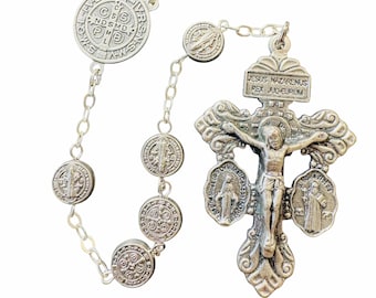 St. Benedict "Benito" Metal Rosary Catholic Exorcism Blessed by Pope