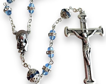 Shiny Bohemian Crystal Rosary - Blessed by Pope Francis