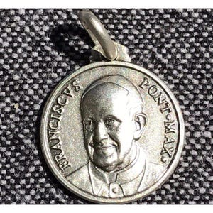 Pope Francis Medal 925 Sterling Silver - Pendant Catholic Charm