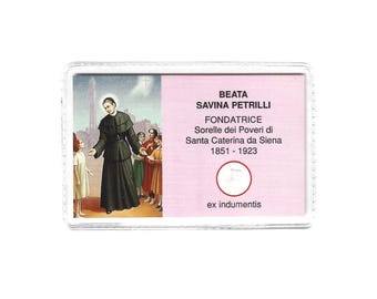 Cartão Relíquia Beata Savina Petrilli ex-indumentis