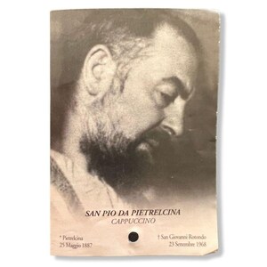 Padre Pio Holy Card - St. Pio vintage Prayer Card