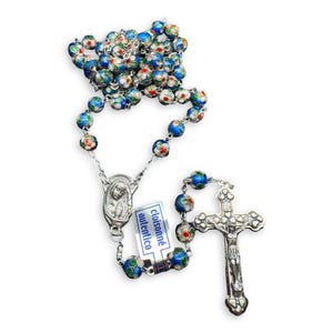 Light Blue Cloisonne Rosary - Prayer Beads