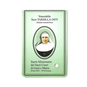 Venerable Tarsilla Osti Relic Card - Missionary of the Sacred Hearts