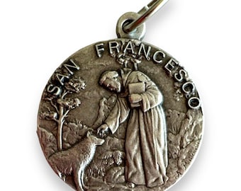 Medalla franciscana de San Francisco y el Lobo – Colgante – Bendecido por el Papa