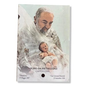 Heilige Kaart van Padre Pio - vintage gebedskaart van St. Pio