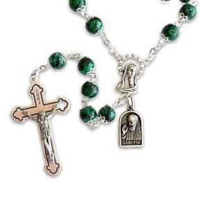 San Padre Pio Prayer Beads - Rosary Blessed By Pope w/ Relic - St. Father Pio