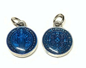 Saint Benedict Blue Resin Medal - Catholic Exorcism - Blessed By Pope