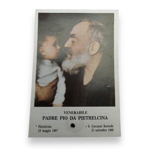Padre Pio Holy Card - St. Pio vintage Prayer Card