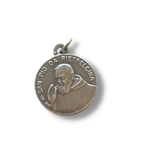 Saint Padre Pio Tiny Medal with Relic - St. Father Pio of Pietrelcina Relic