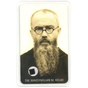 Relikt Karte | Reliquiar St. Maximilian Maria Kolbe Reliquie - Nachlass