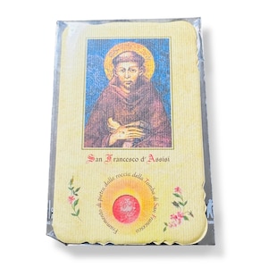 Relique de Saint François d'Assise de 2e classe - Carte sainte - Fragment rocheux de la tombe