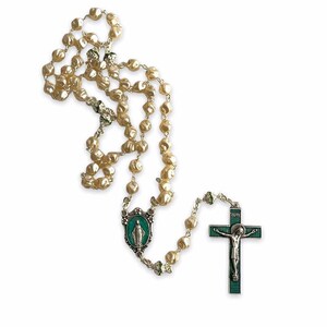 Miraculous Medal - Mop Rosary - Green - Blessed by Pope