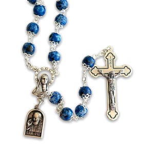 San Padre Pio Prayer Beads - Rosary Blessed By Pope w/ Relic - St. Father Pio