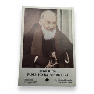 Padre Pio Holy Card - St. Pio vintage Prayer Card