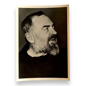 Vintage Padre Pio Portrait Card - A Rare 1952 Spiritual Keepsake