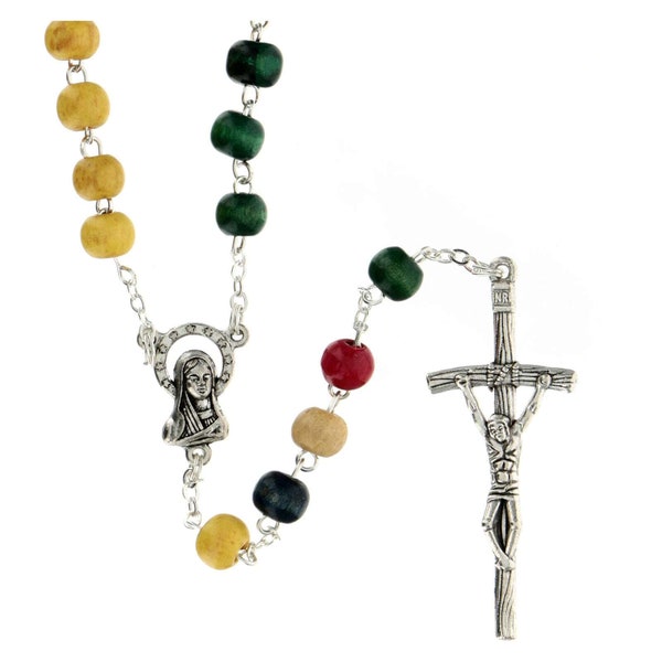 World Mission Catholic - Missionary Wooden Rosary Beads - Blessed By Pope