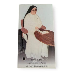 Sr. Maria Alfonsa-relikwiekaart – vintage heilige kaart gezegend door paus Leo