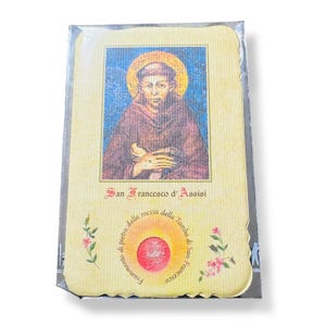 Relíquia de 2ª Classe de São Francisco de Assis - Cartão Sagrado - Fragmento de Rocha do Túmulo