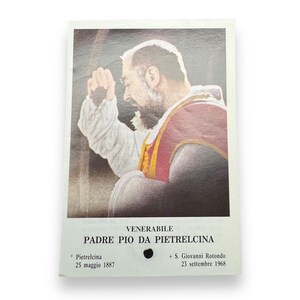 Padre Pio Holy Card - St. Pio vintage Prayer Card