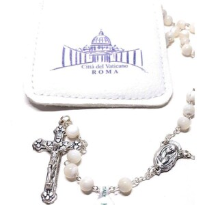 Mother Of Pearl Mop Rosary Blessed by Pope On Request