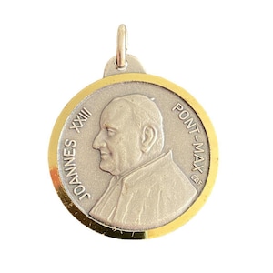 St. Pope John XXIII Relic medal with vestment - Medallion - Pendant