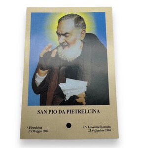 Padre Pio Holy Card - St. Pio vintage Prayer Card