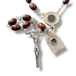 San Padre Pio Rosary Blessed By Pope w/ 2nd class Relic - St. Father Pio