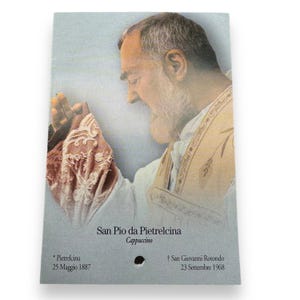 Padre Pio Holy Card - St. Pio vintage Prayer Card