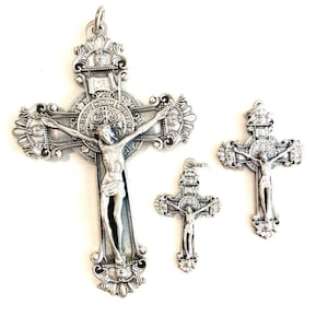 St. Benedict Ornate Crucifix - Blessed By Pope - Rosary Cross - Pendant