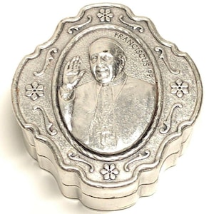Dedicated To Pope Francis - Tiny Silver-Tone Rosary w/ Case - Blessed By Pope