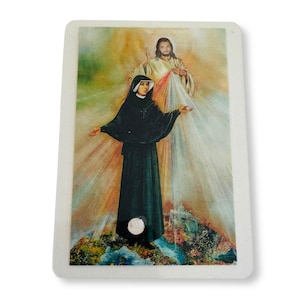Holy Card with Relic : St. Faustina Kowalska