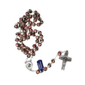 St. Padre Pio Pink Rosary Blessed By Pope with Relic