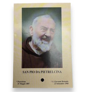 Padre Pio Holy Card - St. Pio vintage Prayer Card