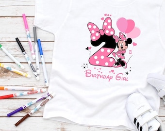 Second Birthday Girl T-Shirt, Funny Minnie Mouse Tee