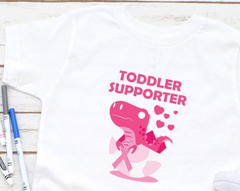 Maglietta per la sensibilizzazione sul cancro al seno per bambini, maglietta di supporto Pink Ribbon