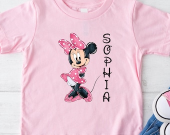 Custom Minnie Mouse Disneyland Shirt, Personalized Disneyworld Trip