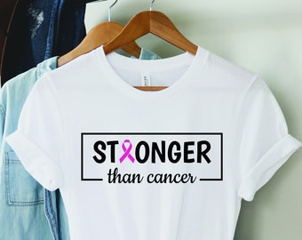Stronger Than Cancer-T-shirt, Pink Ribbon Awareness, cadeau kankerhulp