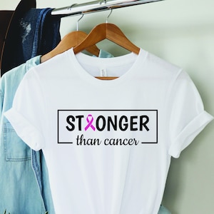 Stronger Than Cancer T-shirt, Breast Cancer Shirt, Pink Ribbon Shirt, Breast Cancer Awareness Shirt, Cancer Support Shirt, Cancer Gift