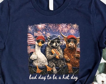 Funny Patriotic Animals 4th of July Shirt, USA BBQ Tee