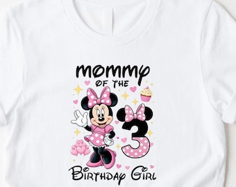 Mommy of Birthday Girl Shirt, Third Birthday Minnie Tee