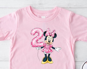 2nd Birthday Minnie Mouse Shirt, Polka Dot Minnie Graphic Tee