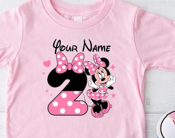 Personalized 2nd Birthday Minnie Mouse T-Shirt