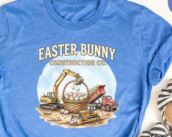Easter Bunny Construction Co. Kids T-Shirt, Spring Gift