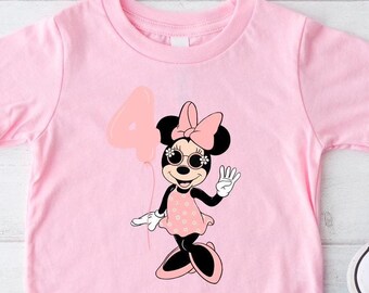 Minnie Mouse 4th Birthday Shirt, Disneyworld Tee