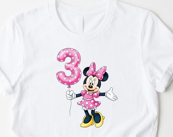 Funny Minnie Mouse 3rd Birthday Shirt, Disneyworld Tee
