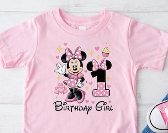 Minnie Mouse First Birthday Girl T-Shirt, Disneyworld Tee