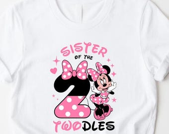 Sister of the Twodles Minnie Mouse Birthday Shirt, Disney World Tee