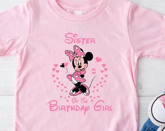 Maglietta Minnie Mouse "Sorella della festeggiata", maglietta della famiglia Disney