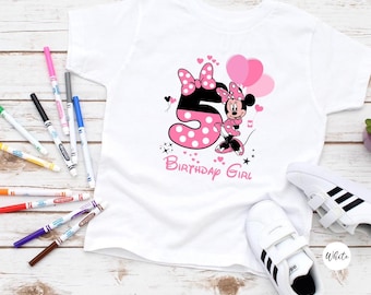 T-shirt Minnie Mouse pour le 5e anniversaire, t-shirt Disneyworld
