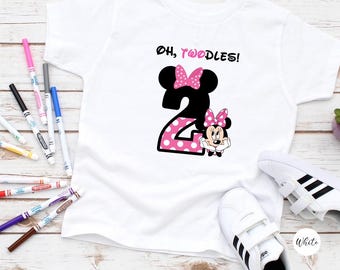 Oh Twodles 2nd Birthday T-Shirt, Minnie Mouse, Disneyworld Tee